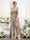 A-Line V-Neck Spaghetti Straps Split Side Floor-Length Chiffon Bridesmaid Dresses
