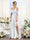 A-Line V-Neck Spaghetti Straps Split Side Floor-Length Chiffon Bridesmaid Dresses