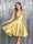 A-Line Spaghetti Straps Sleeveless Short Silk Satin Homecoming Dresses