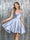 A-Line Spaghetti Straps Sleeveless Short Silk Satin Homecoming Dresses