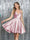A-Line Spaghetti Straps Sleeveless Short Silk Satin Homecoming Dresses