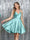 A-Line Spaghetti Straps Sleeveless Short Silk Satin Homecoming Dresses