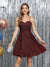 Sparkly A-Line Sweetheart Spaghetti Straps Sleeveless Short Homecoming Dresses