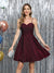 Sparkly A-Line Sweetheart Spaghetti Straps Sleeveless Short Homecoming Dresses