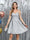Sparkly A-Line Sweetheart Spaghetti Straps Sleeveless Short Homecoming Dresses