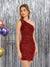 Velvet Sequins One-Shoulder Short Tight Homecoming Dresses
