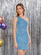 Velvet Sequins One-Shoulder Short Tight Homecoming Dresses