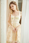 Retro A-Line Tulle Embroidery Short Homecoming Dresses with Straps
