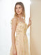 Retro A-Line Tulle Embroidery Long Prom Dresses with Spaghetti Straps
