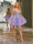 A-Line V-Neck Sleeveless Short Dresses with Appliques & Beading