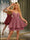 A-Line Velvet Sequins Spaghetti Straps Sleeveless Short Dresses