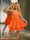 A-Line Velvet Sequins Spaghetti Straps Sleeveless Short Dresses