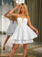 A-Line Velvet Sequins Spaghetti Straps Sleeveless Short Dresses