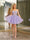 A-Line Spaghetti Straps Sleeveless Short Dresses with Appliques & Sequins