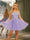 A-Line Spaghetti Straps Sleeveless Short Dresses with Appliques