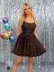 A-Line Spaghetti Straps Sleeveless Short Dresses with Appliques