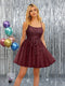 A-Line Spaghetti Straps Sleeveless Short Dresses with Appliques