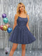 A-Line Spaghetti Straps Sleeveless Short Dresses with Appliques