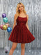 A-Line Spaghetti Straps Sleeveless Short Dresses with Appliques
