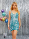 Sheath Spaghetti Straps Sleeveless Short Dresses with Appliques