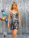 Sheath Spaghetti Straps Sleeveless Short Dresses with Appliques