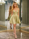 A-Line Spaghetti Straps V-Neck Sleeveless Short Dresses with Pockets