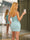 Sheath Spaghetti Straps Sleeveless Short Dresses with Beading