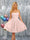 A-Line Spaghetti Straps Sleeveless Short Dresses with Appliques
