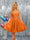 A-Line Spaghetti Straps Sleeveless Short Dresses with Appliques
