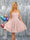 A-Line Spaghetti Straps Sleeveless Short Dresses with Appliques
