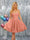 A-Line Spaghetti Straps Sleeveless Short Dresses with Appliques