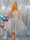 A-Line Spaghetti Straps Sleeveless Short Dresses with Appliques