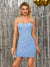 Sheath/Column Spaghetti Straps Velvet Sequins Short Dresses