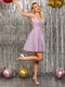 A-Line/Princess Spaghetti Straps Tulle Short Dresses with Sequins