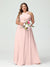 A-Line/Princess Criss Cross Sleeveless Chiffon Plus Size Bridesmaid Dresses with Sash