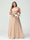A-Line/Princess Criss Cross Sleeveless Chiffon Plus Size Bridesmaid Dresses with Sash