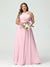 A-Line/Princess Criss Cross Sleeveless Chiffon Plus Size Bridesmaid Dresses with Sash