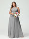 A-Line/Princess Criss Cross Sleeveless Chiffon Plus Size Bridesmaid Dresses with Sash