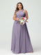 A-Line/Princess Criss Cross Sleeveless Chiffon Plus Size Bridesmaid Dresses with Sash