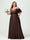 A-Line/Princess Spaghetti Straps Half Sleeves Chiffon Plus Size Bridesmaid Dresses with Pockets