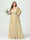 A-Line/Princess Spaghetti Straps Half Sleeves Chiffon Plus Size Bridesmaid Dresses with Pockets