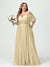 A-Line/Princess Spaghetti Straps Half Sleeves Chiffon Plus Size Bridesmaid Dresses with Pockets