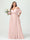 A-Line/Princess Spaghetti Straps Half Sleeves Chiffon Plus Size Bridesmaid Dresses with Pockets
