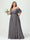 A-Line/Princess Spaghetti Straps Half Sleeves Chiffon Plus Size Bridesmaid Dresses with Pockets