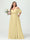 A-Line/Princess Spaghetti Straps Half Sleeves Chiffon Plus Size Bridesmaid Dresses with Pockets