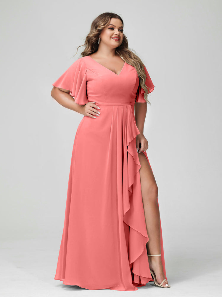Half sleeve plus size bridesmaid dresses sales