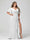 A-Line/Princess V-Neck Half Sleeves Chiffon Ruffles Plus Size Bridesmaid Dresses with Split Side