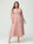 A-Line/Princess V-Neck Long Sleeves Chiffon Tea-Length Ruffles Plus Size Bridesmaid Dresses with Pockets