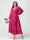 A-Line/Princess V-Neck Long Sleeves Chiffon Tea-Length Ruffles Plus Size Bridesmaid Dresses with Pockets