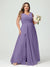 A-Line/Princess V-Neck Sleeveless Chiffon Ruffles Plus Size Bridesmaid Dresses with Pockets